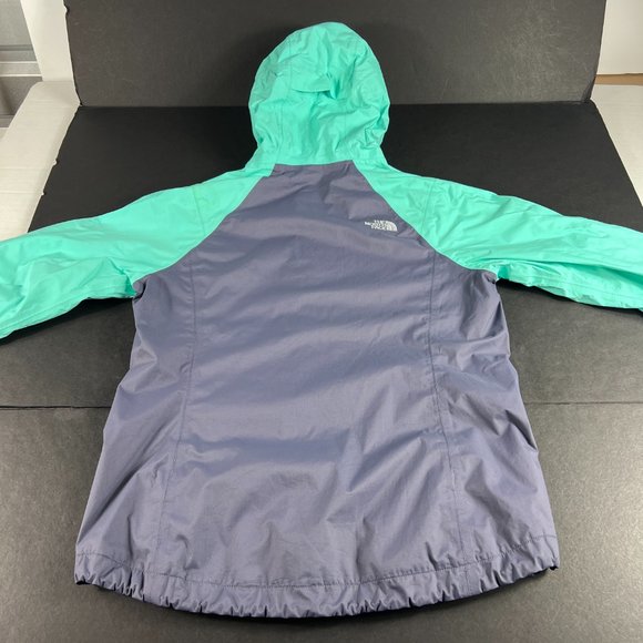 The North Face Jacket Women Medium HyVent Grey Green Full Zip Hooded Windbreaker - Picture 11 of 16